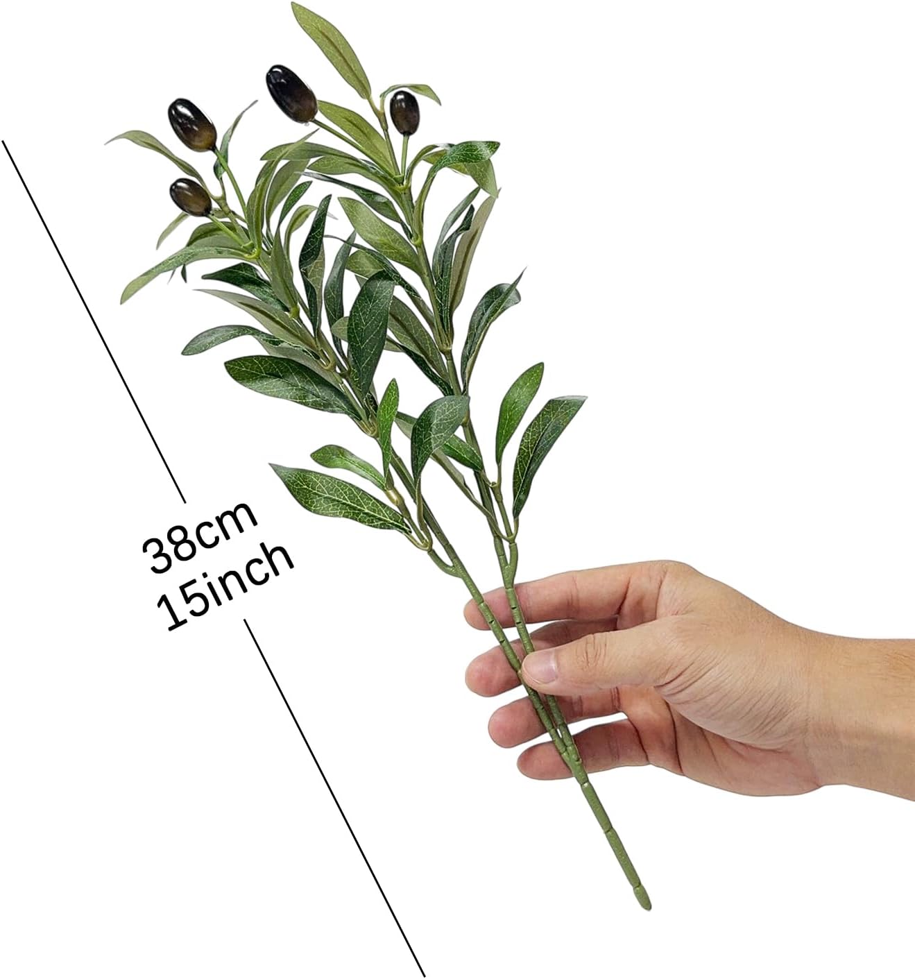 5pcs 15 Inch Artificial Olive Branches with Realistic Fruits