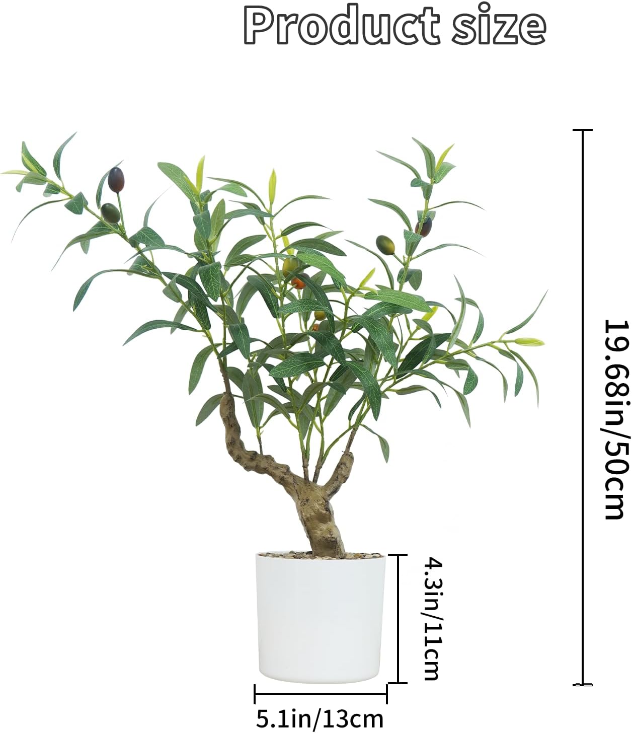 Small Artificial Olive Tree 20 Inch Table Top Decor