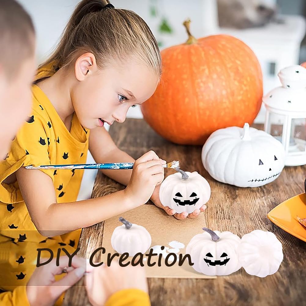 YUNXIASW Artificial White Pumpkin 12PCS Foam Fall Decor
