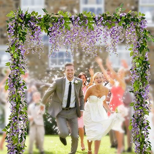 Lvydec Wisteria Artificial Flowers Garland Light Purple 288ft 4 Pcs