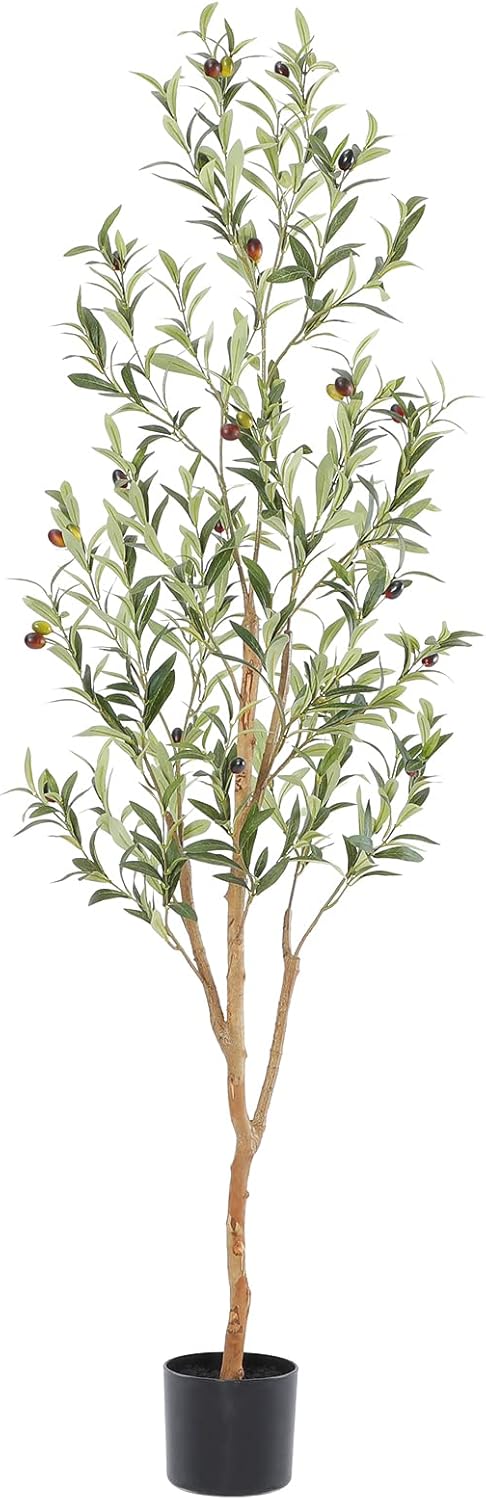 Bellacat 5 Ft Fake Olive Tree with Realistic Fruits and Leaves