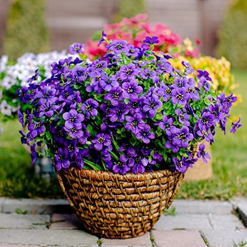 AXYLEX Artificial Flowers for Outdoor Decor Purple