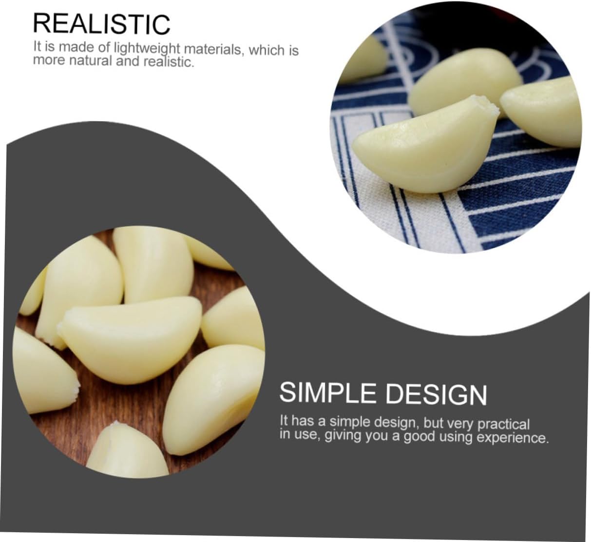 10pcs Artificial Garlic Cloves for Decor and Photo Props