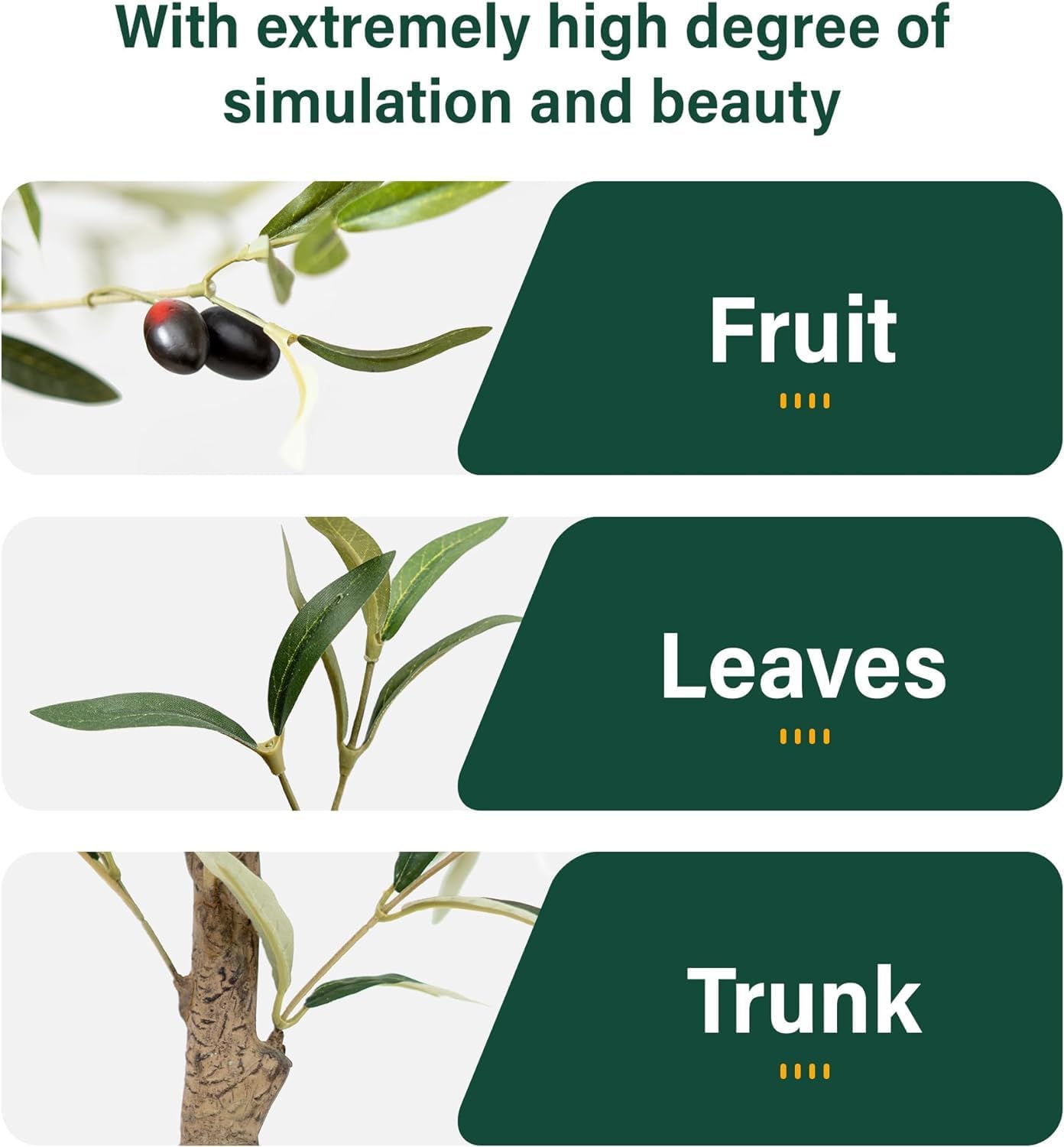 Olive Tree Artificial 4FT with Realistic Leaves and Fruits in Pot