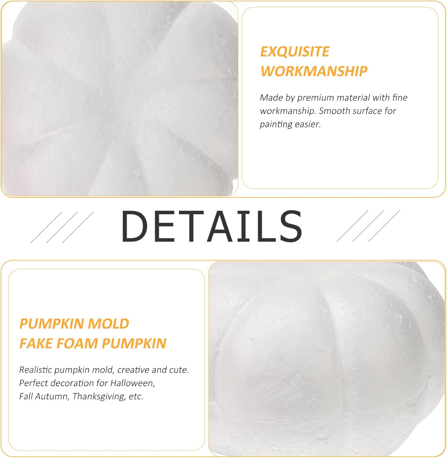 Happyyami White Halloween Pumpkin DIY Crafts Carving Painting Decor