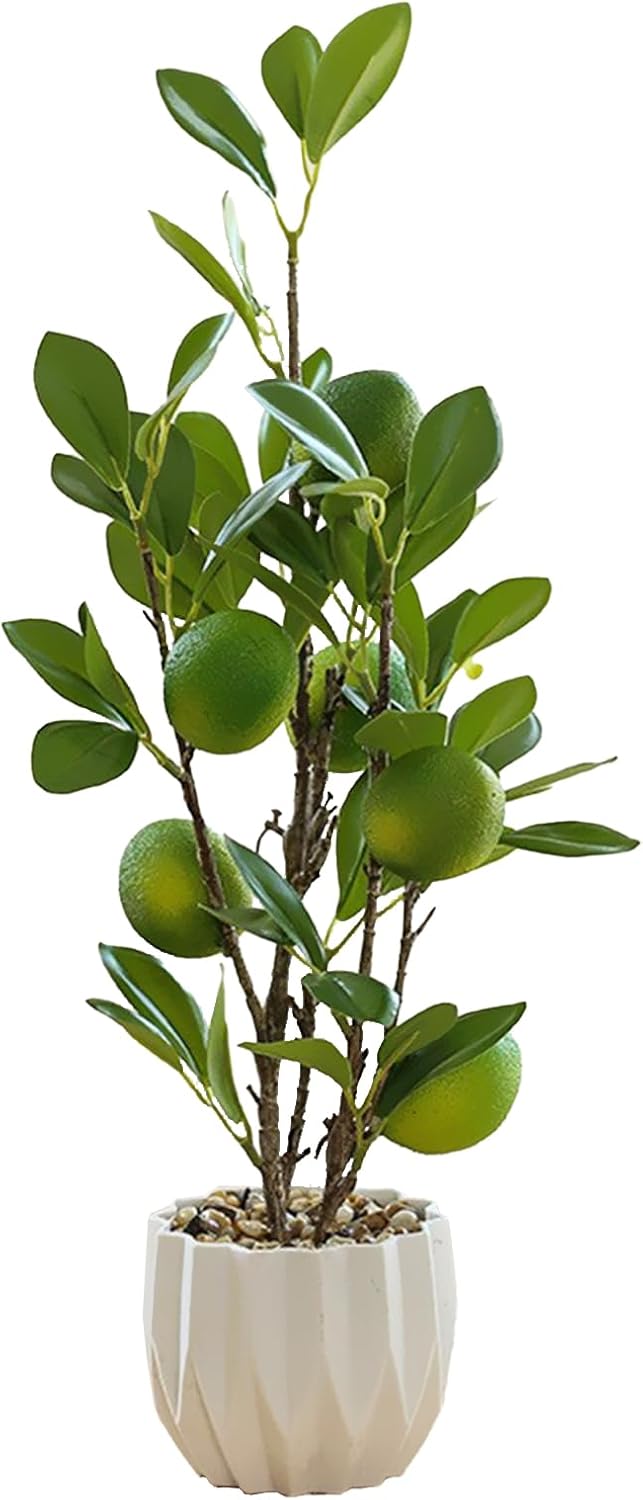 Lemon Tree Bonsai Artificial Plant Potted Decor