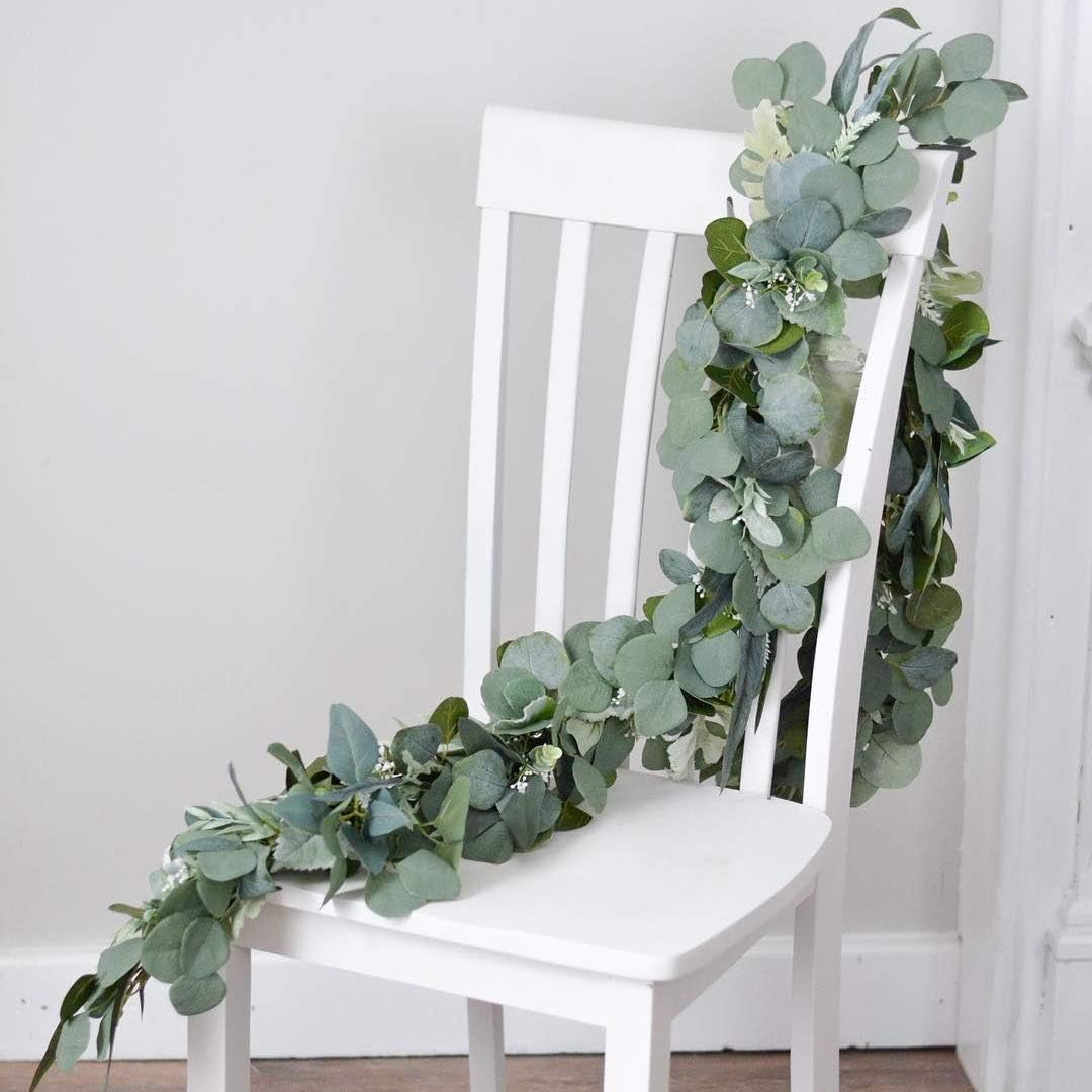 DearHouse Artificial Eucalyptus Garland 6FT Green Vines Wedding Backdrop Decor