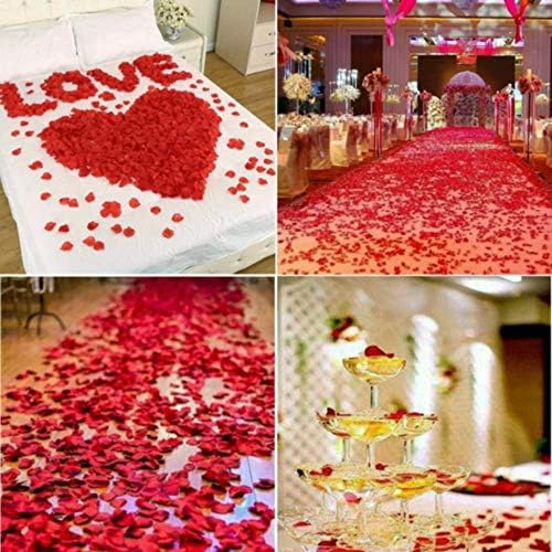 1200PCS Artificial Silk Rose Petals White Red Black Wedding Decor