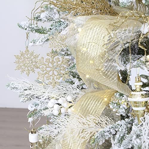 Sea Team 24-Pack Glitter Holly Berry Twigs for Christmas Tree