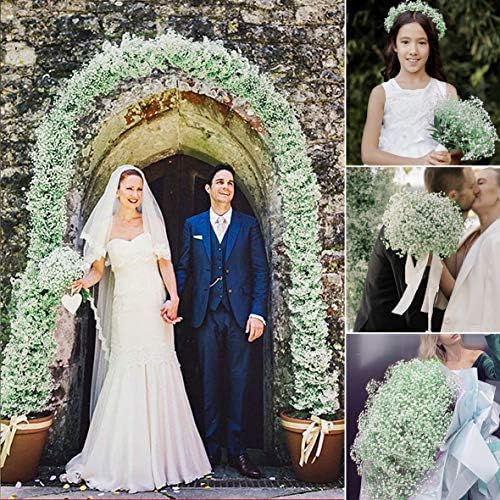 JIFTOK Artificial Babys Breath Flowers 24 Pcs White Wedding Decoration