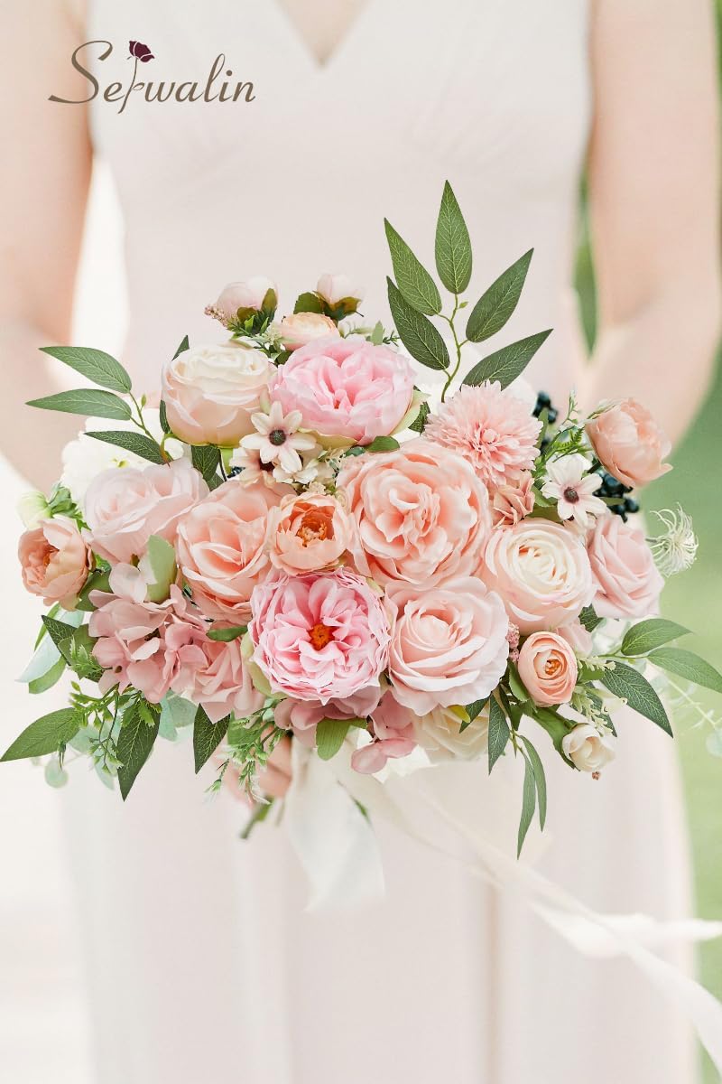Serwalin Pink Wedding Artificial Flowers Silk Flowers Set