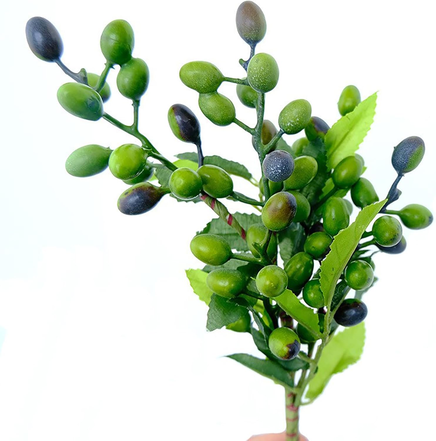 Belupai 4Pcs Artificial Olive Branches with Fruits