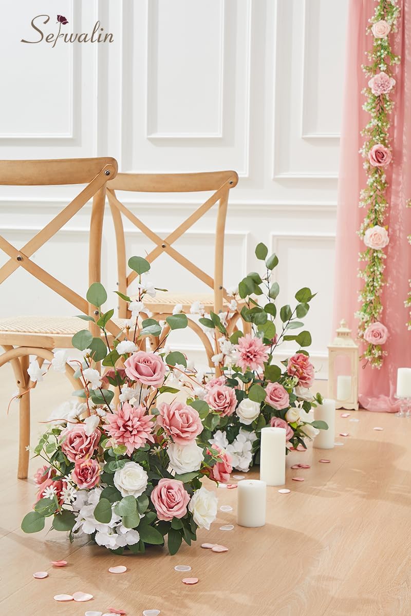 Serwalin Artificial Flowers Wedding Aisle Decor 2pcs