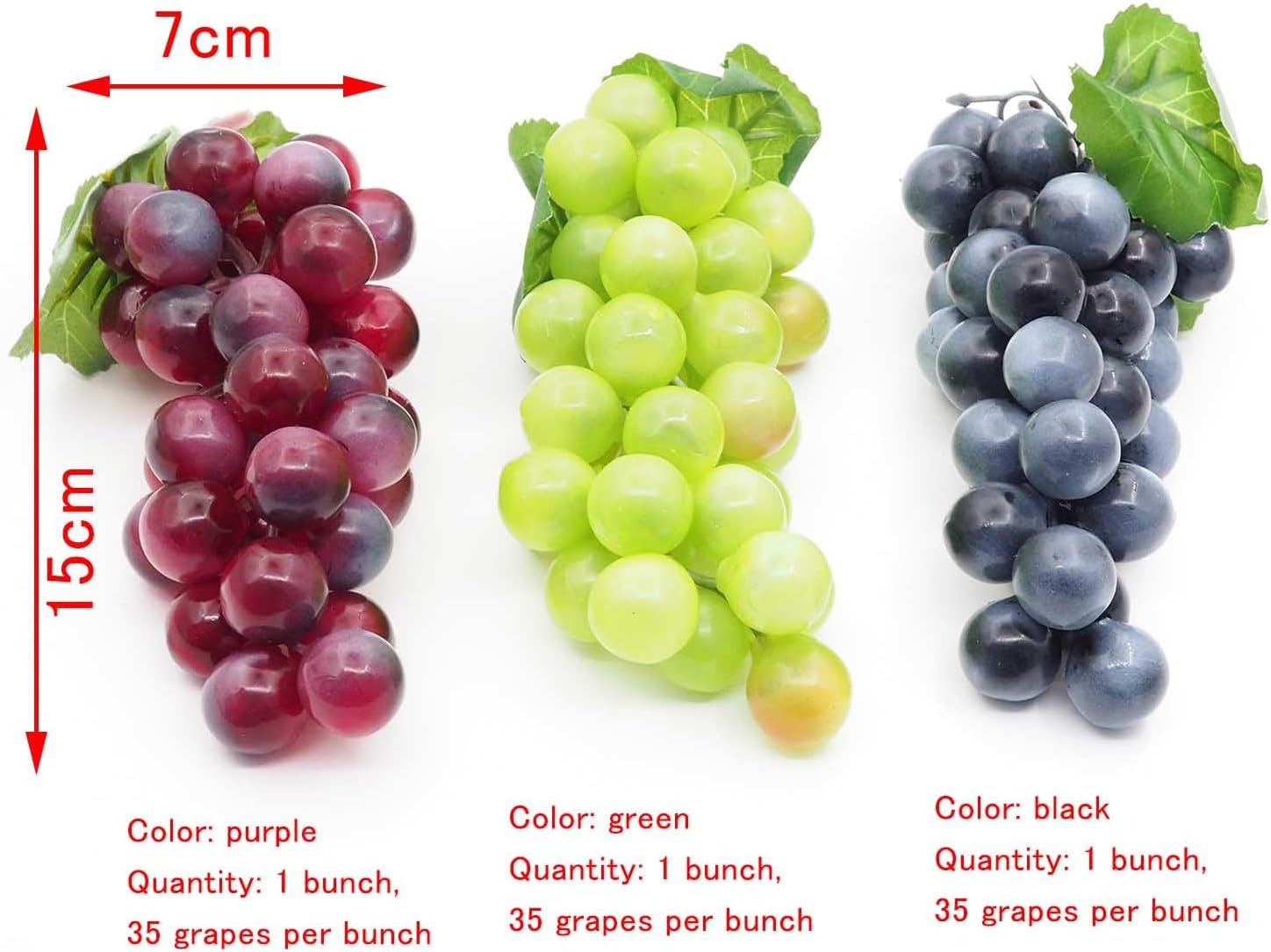 WOSHIMT 3-Pack Artificial Grapes for Home Decor