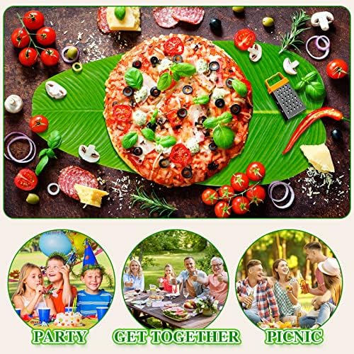 12 Pcs Artificial Banana Leaves for Decorations
