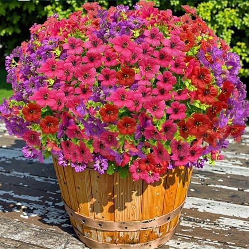 Artificial Fall Flowers for Outdoor Decor 10pcs