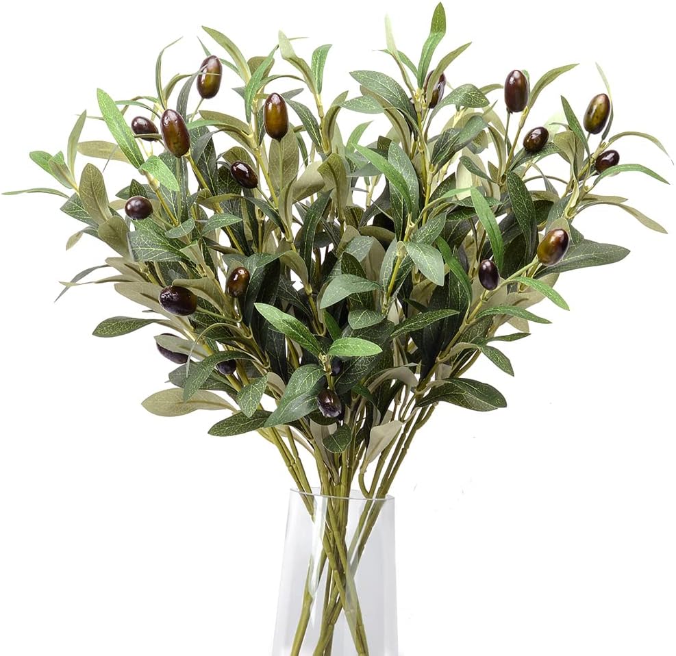 DVGUN 5 Pack Artificial Olive Branches Silk Plants