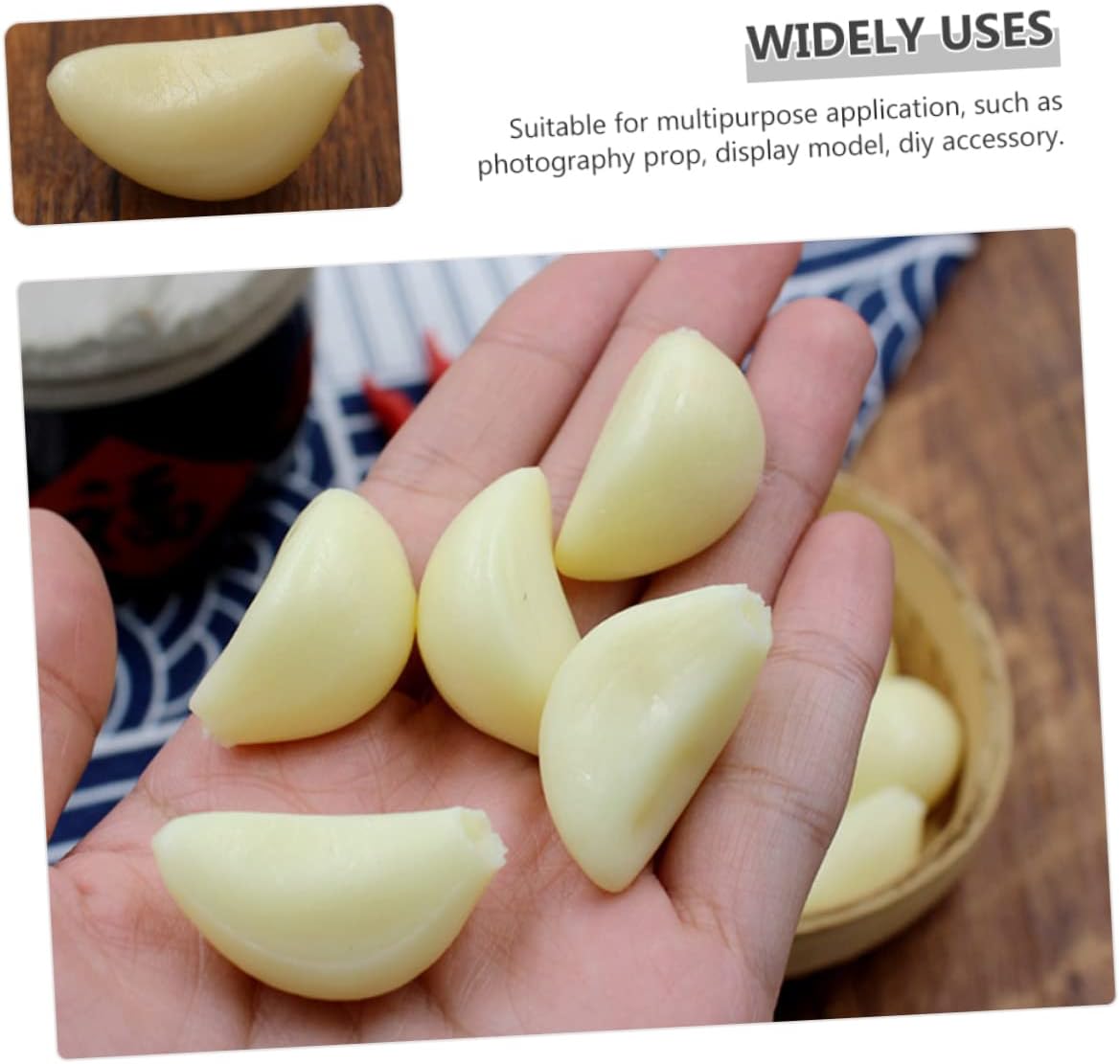 MAGICLULU 10pcs Artificial Garlic Cloves for Kitchen Display