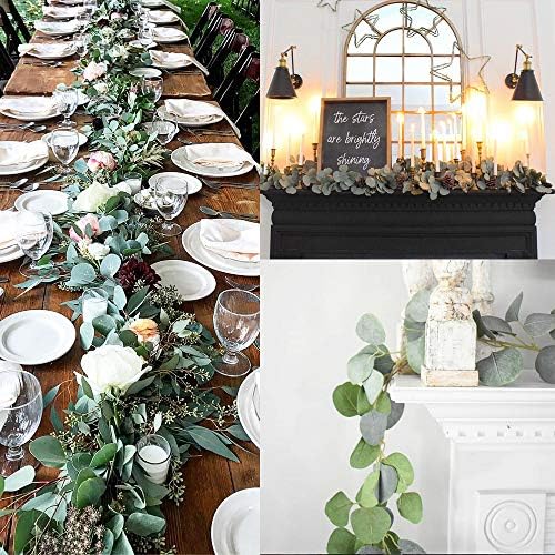 DearHouse Artificial Eucalyptus Garland 6FT Green Vines Wedding Backdrop Decor