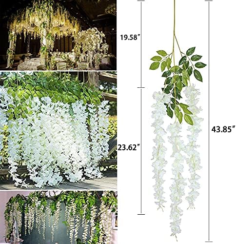 WEISPARK Artificial Wisteria Vine Garland - 12 Pieces 375 Feet Each