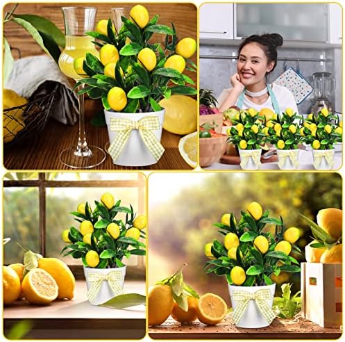 Jexine 3 Pack Lemon Tiered Tray Decor Set