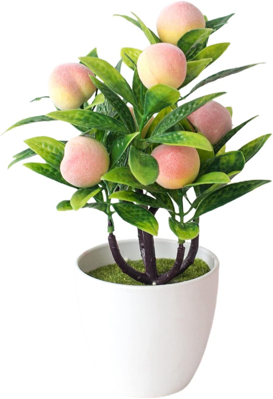 ASSR Artificial Potted Peach Tree Bonsai Set