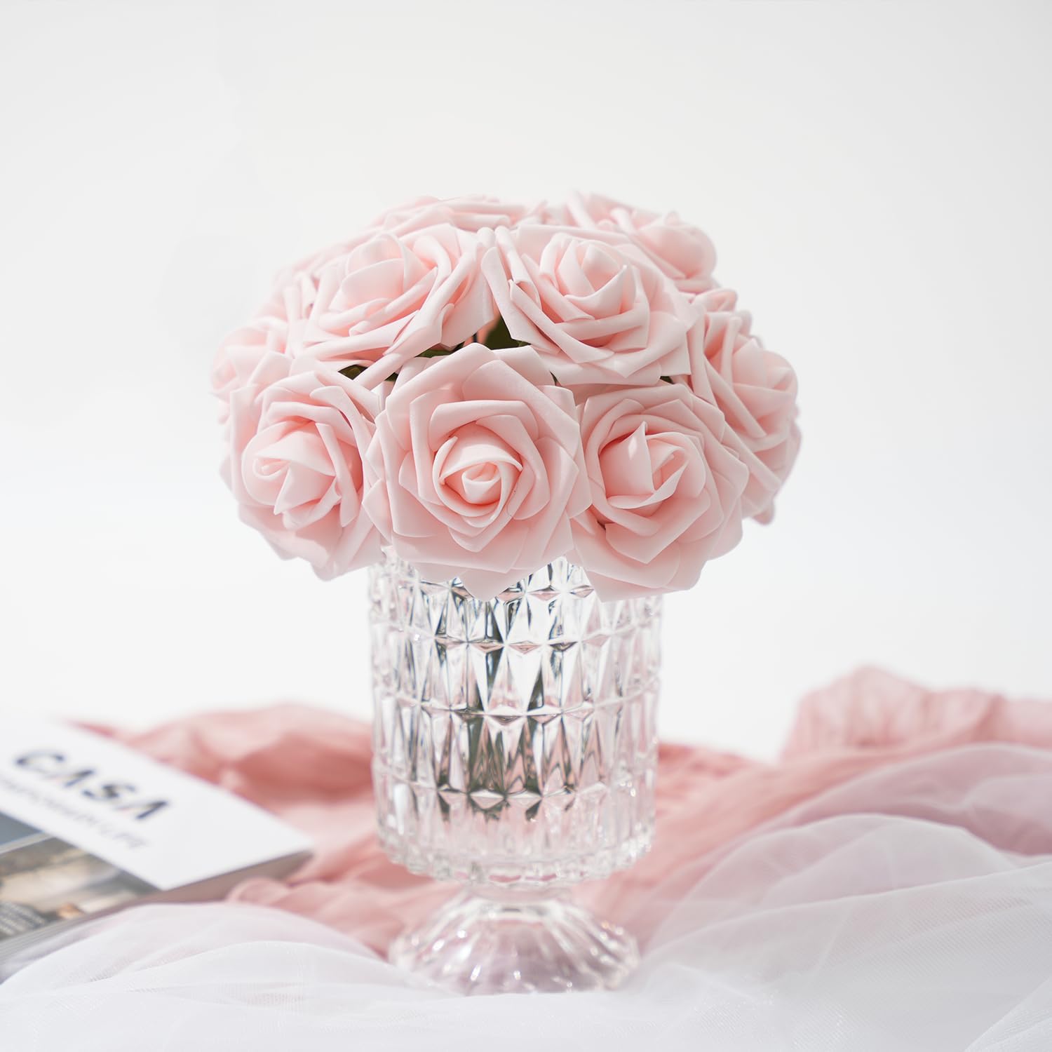 BLISOUL Artificial Flowers Real Looking Rose 25pcs