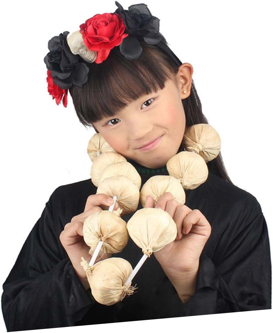 3 Sets Garlic String Artificial Vegetables Halloween Decor Party Props
