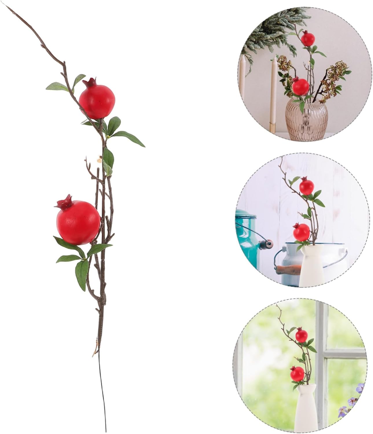 Fake Pomegranate Branches for Vase Artificial Plant Decor