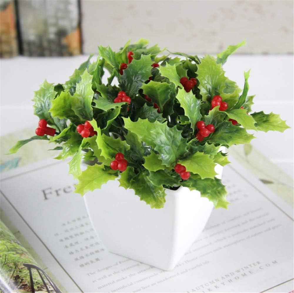 Small Square Artificial Christmas Fruit Succulent Plant Pot Decoration