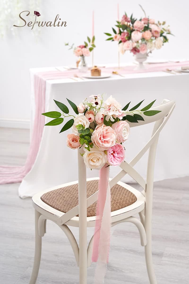 Serwalin Pink Wedding Artificial Flowers Silk Flowers Set