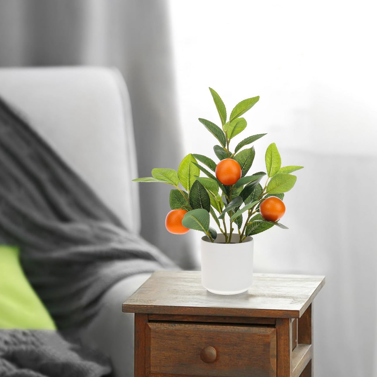 Woration Artificial Orange Tree 145 Inch Bonsai Pot