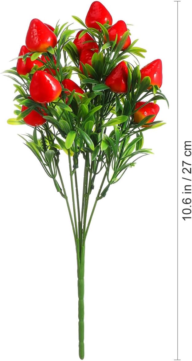 3PCS Fake Strawberry Plant for Home Party Decor Red