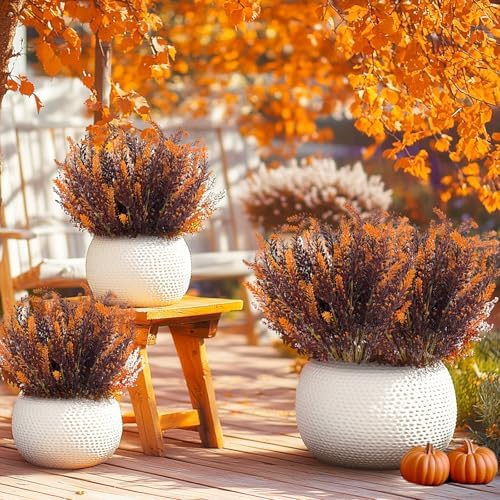 10 Bundles Artificial Fall Flowers for Outdoor Decor