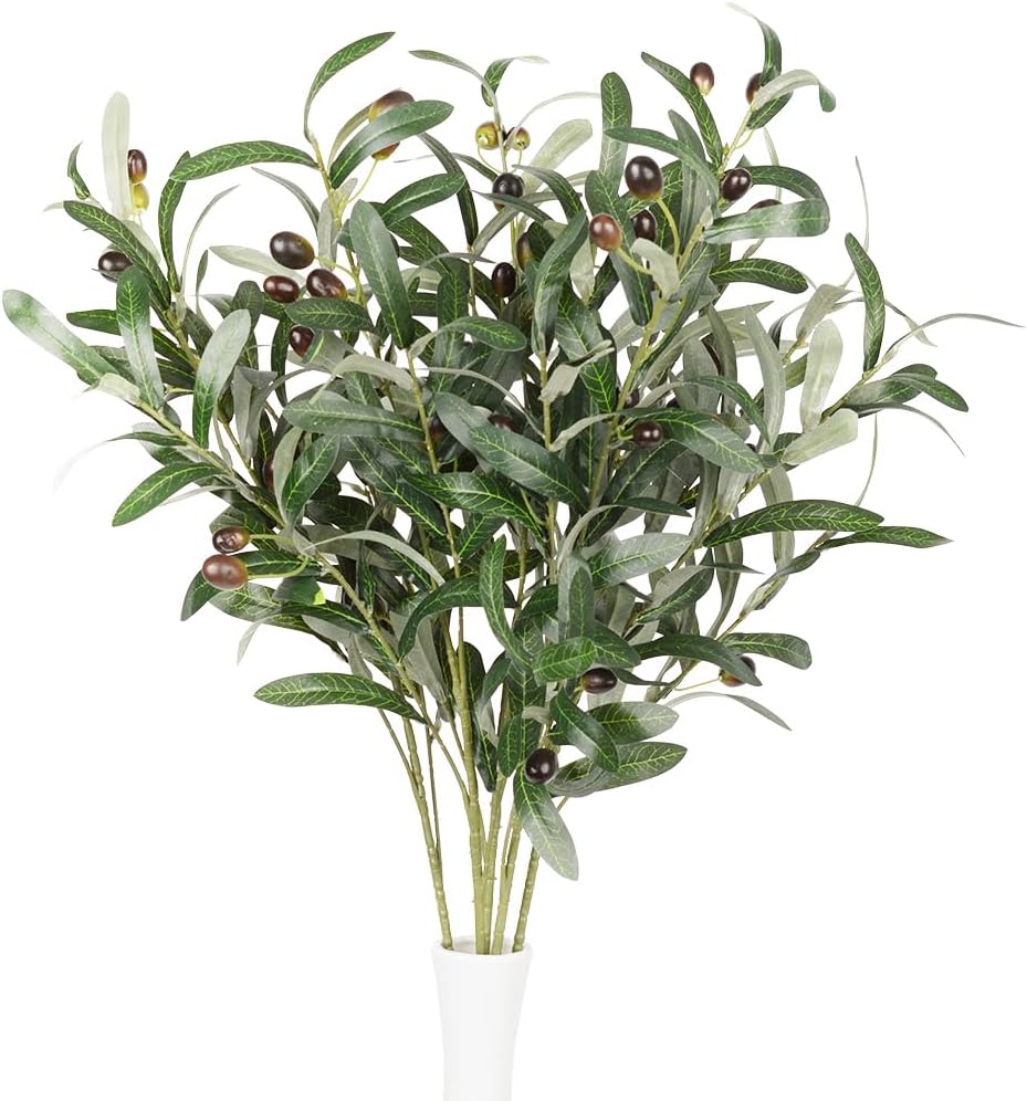 5 Pack Artificial Olive Branches for Vase Decoration