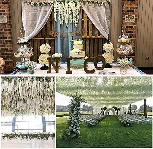 WEISPARK Artificial Wisteria Vine Garland - 12 Pieces 375 Feet Each