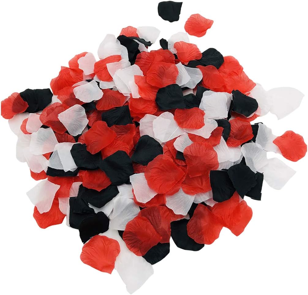 1200PCS Artificial Silk Rose Petals White Red Black Wedding Decor
