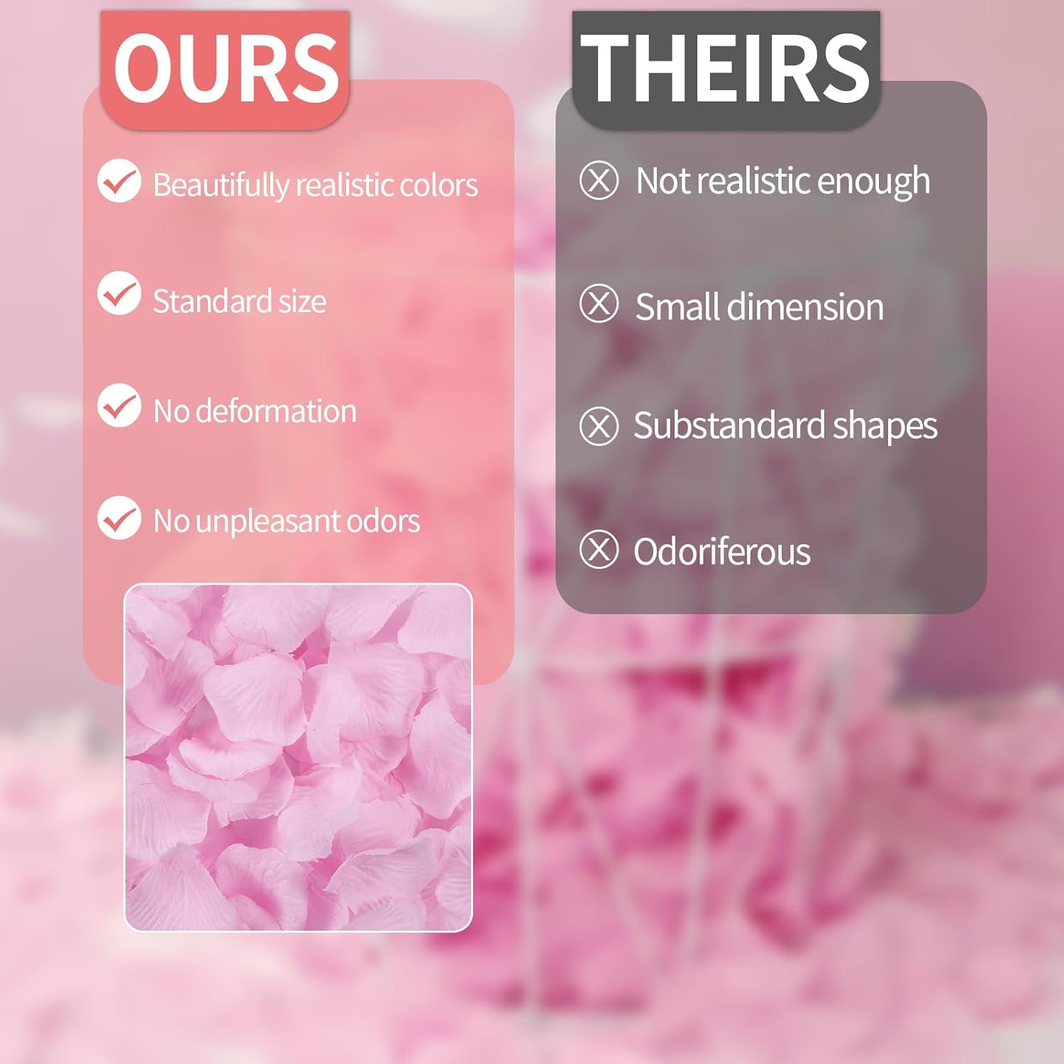1000 Pcs Artificial Rose Petals for Romantic Decorations