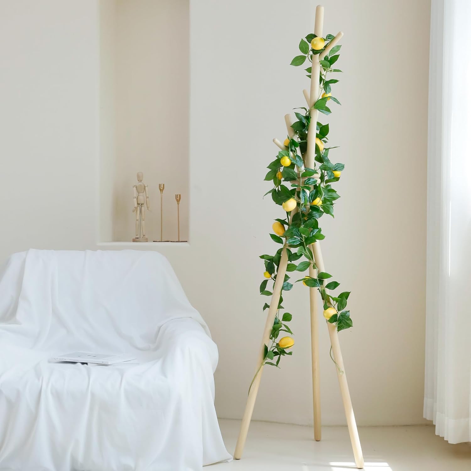 3 Strands Lemon Artificial Vine Garland 71 Inches