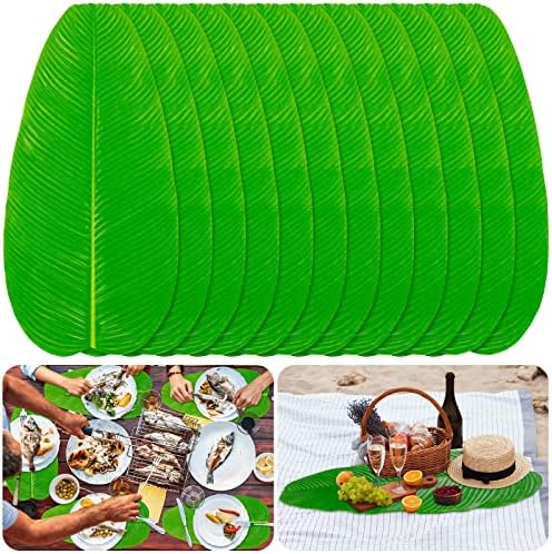 12 Pcs Artificial Banana Leaves for Decorations