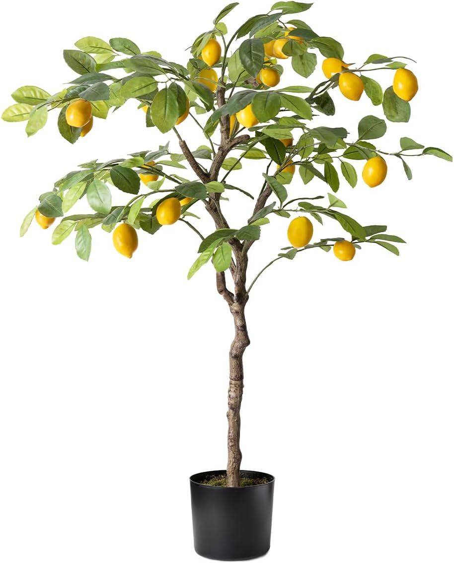 Realistic 4FT Artificial Lemon Tree with Pot