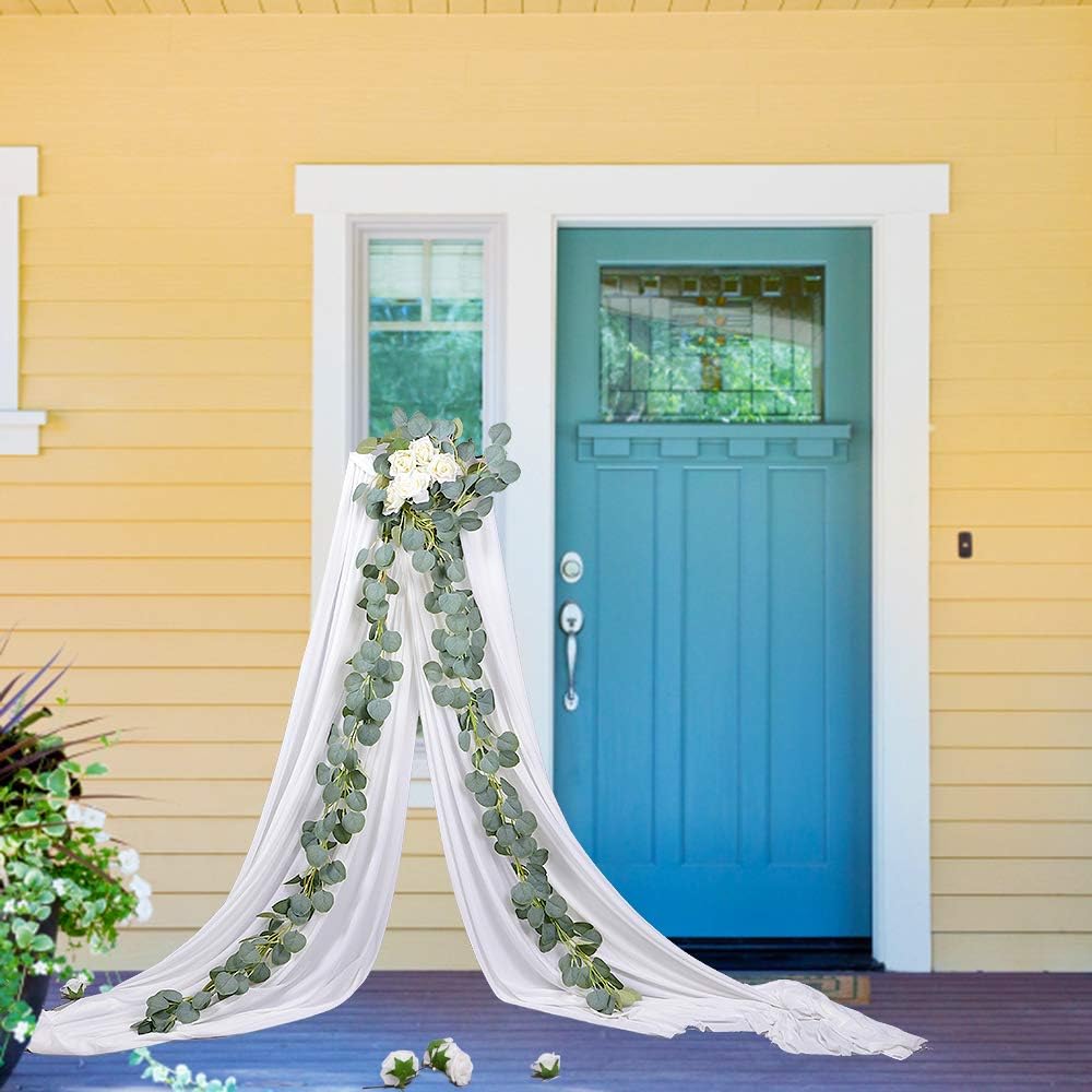 DearHouse Artificial Eucalyptus Garland 6FT Green Vines Wedding Backdrop Decor