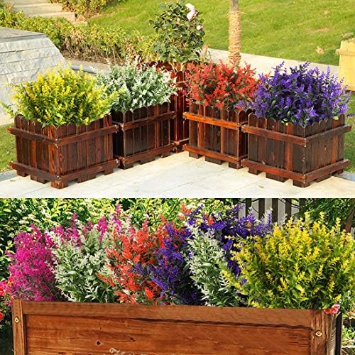RECUTMS Artificial Lavender Flowers 8 Bundles UV Resistant Decor