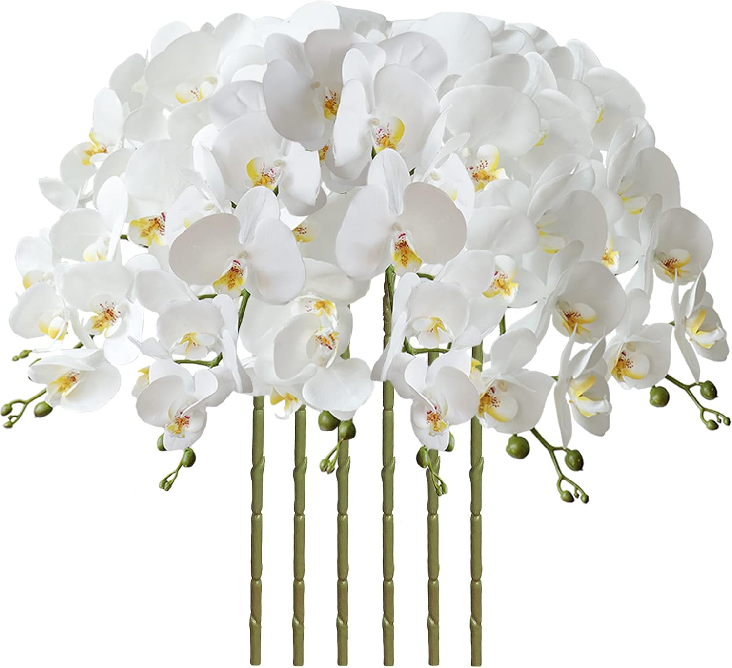 FagusHome 32 Inch Artificial Orchid Flowers 6 Pcs