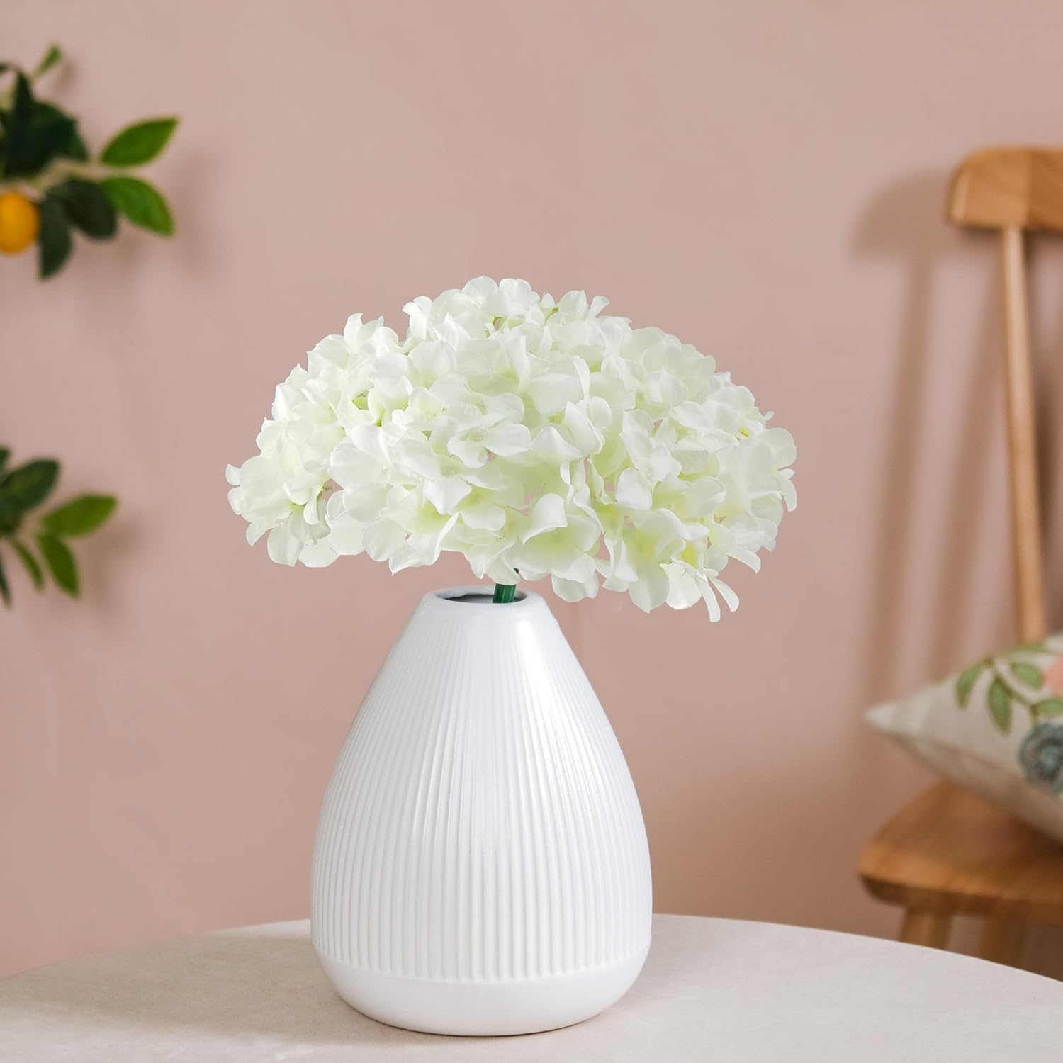 White Hydrangea Artificial Flowers Bulk 30 Pcs