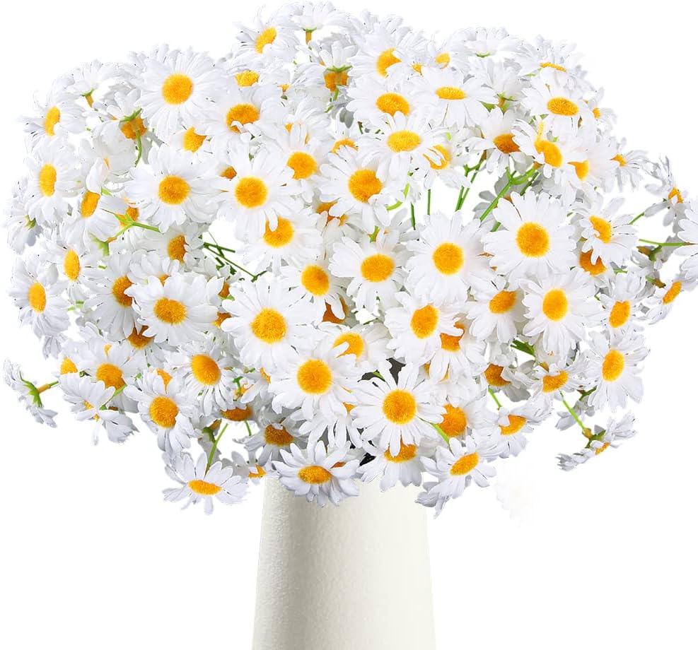 AmyHomie Artificial Silk Daisy Flowers for Home Wedding Decor