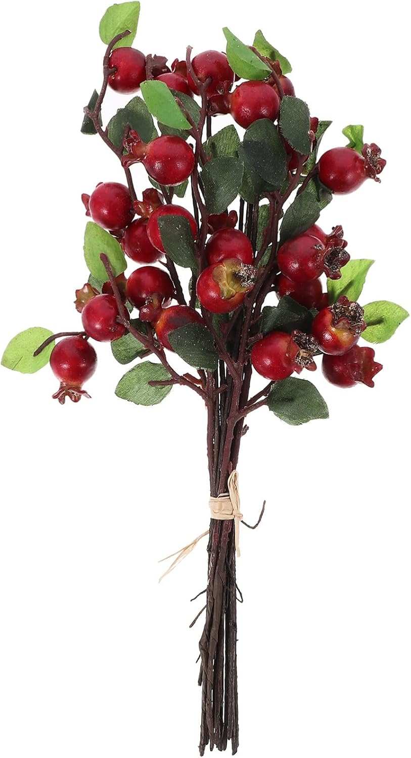 HEALLILY Group of 5 Artificial Pomegranate Berries Floral Decor