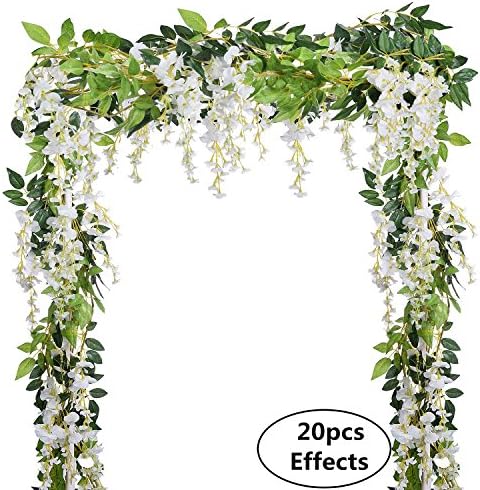 DearHouse 4Pcs 66Ft Artificial Wisteria Garland