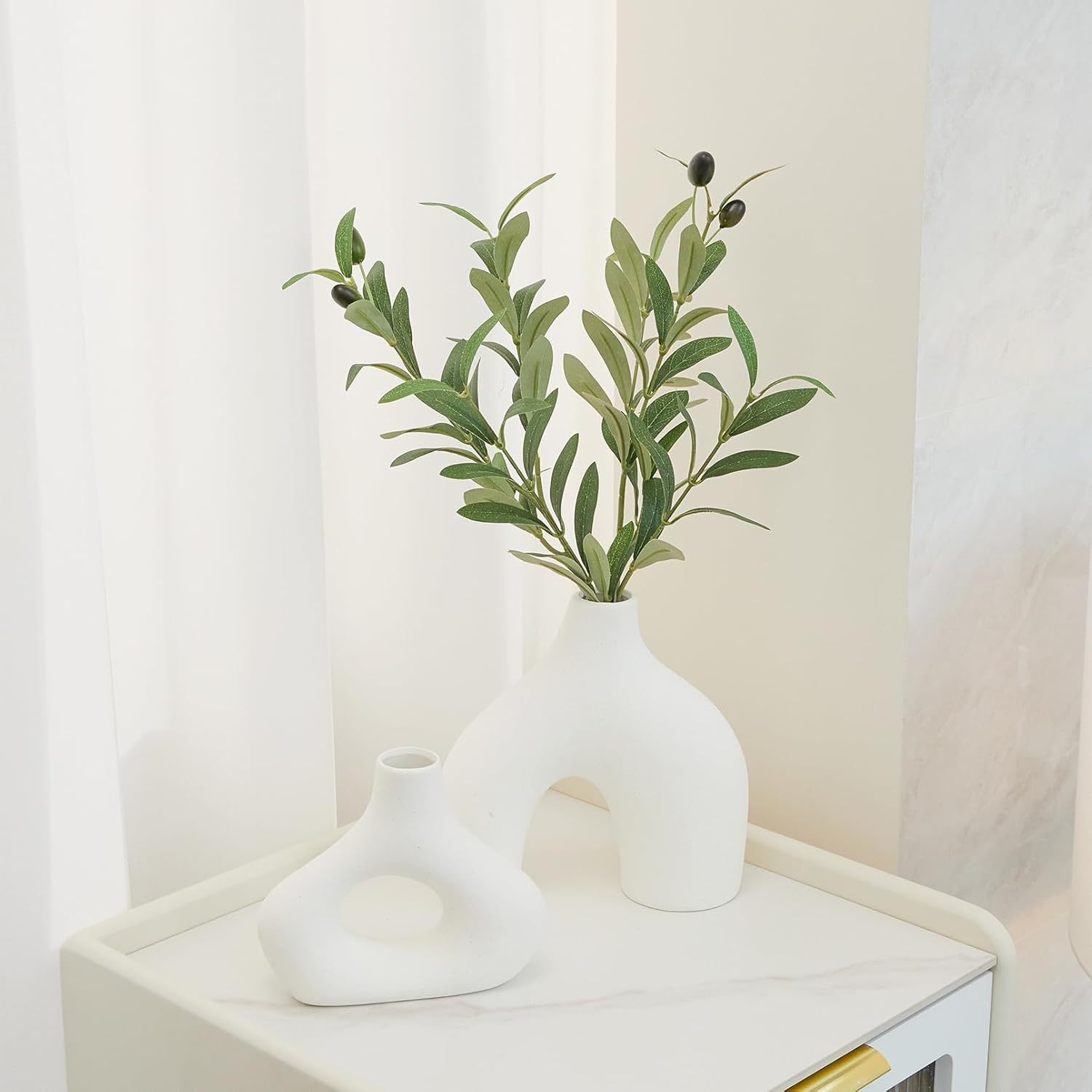 5PCS Artificial Olive Branches 18 Inch for Vase Decor