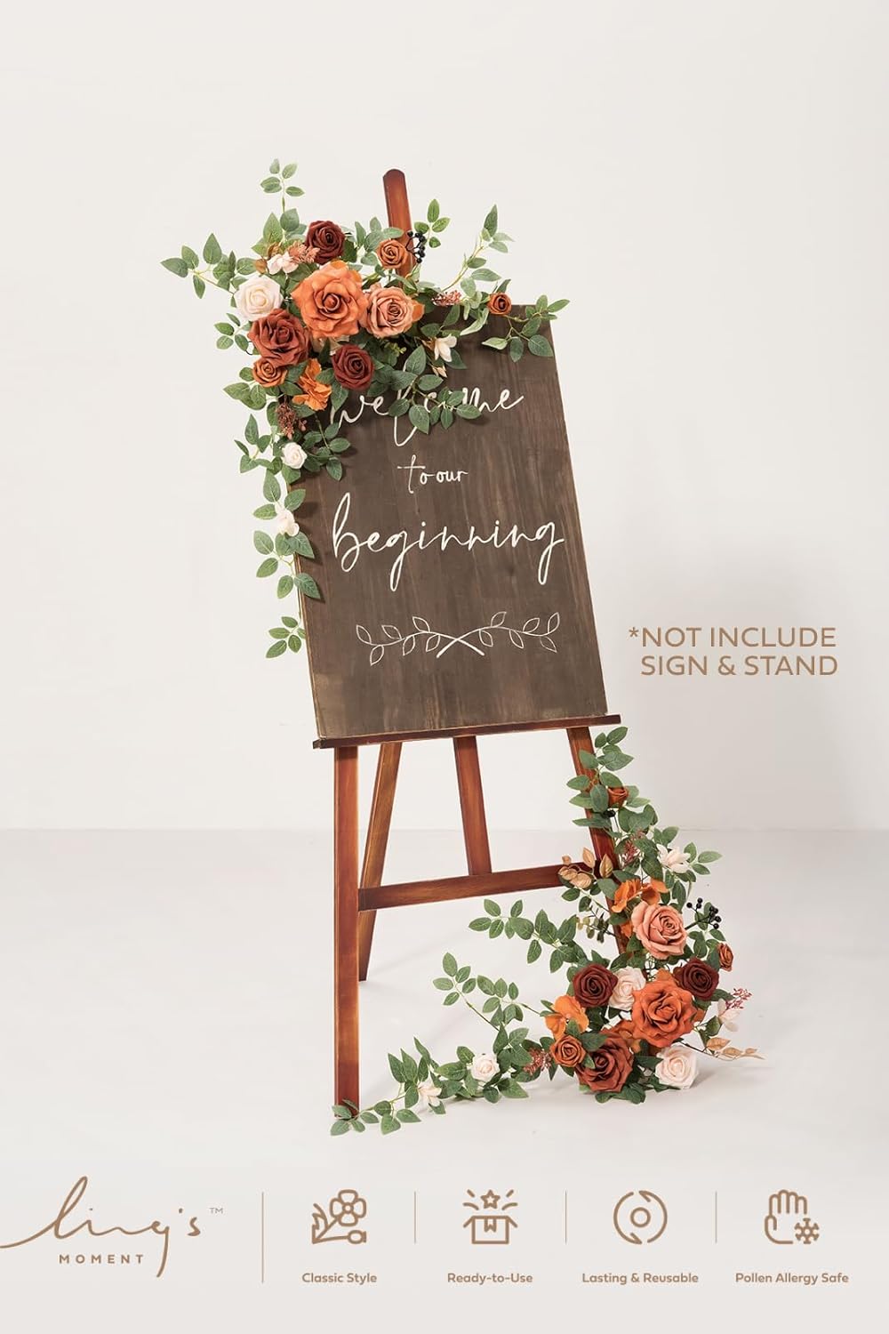 Lings Moment 2pcs Artificial Flower Garland for Wedding Decor